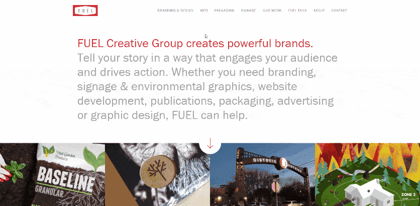 curtain-effect-example Example of the Curtain Effect for a WordPress website