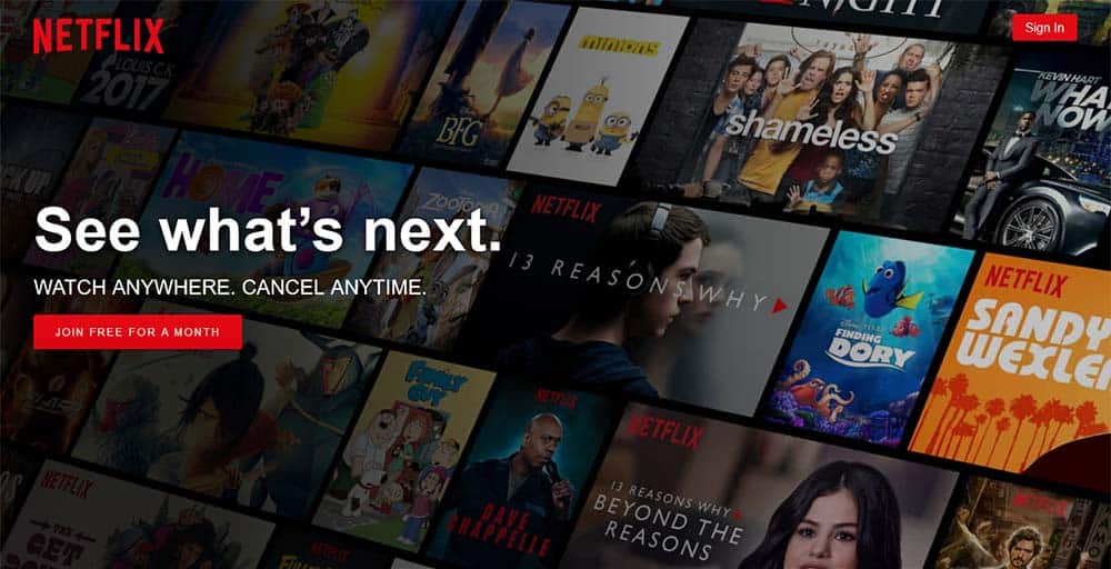 Netflix Join Free Button