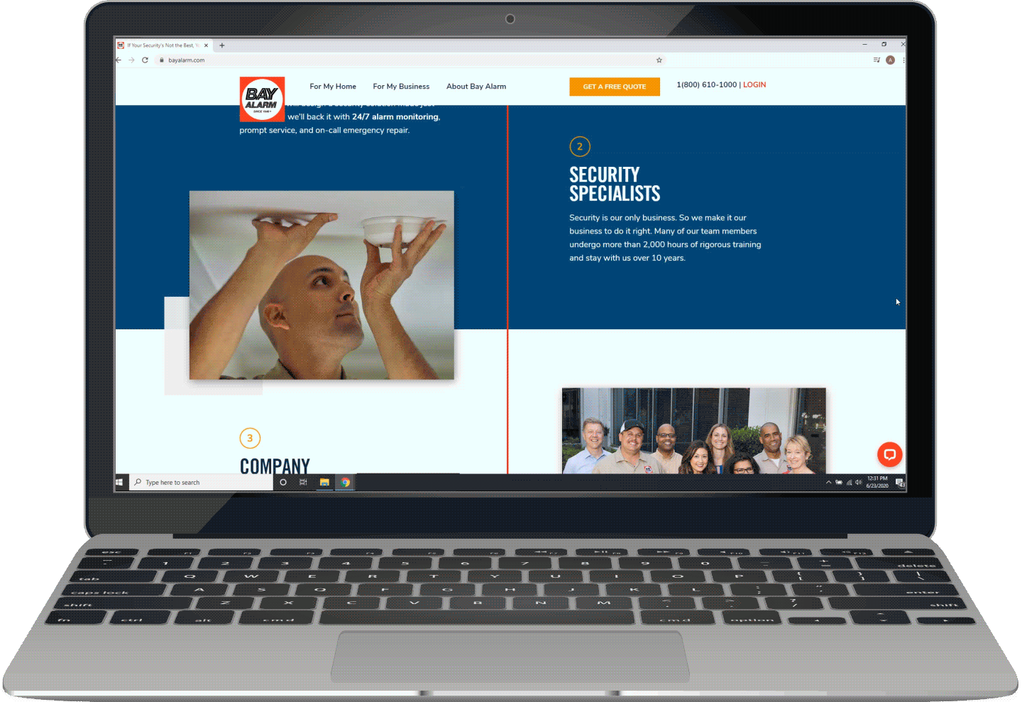 our-work-pmm-reliable-exceeded-expectations Bay Alarm Website Design Animated