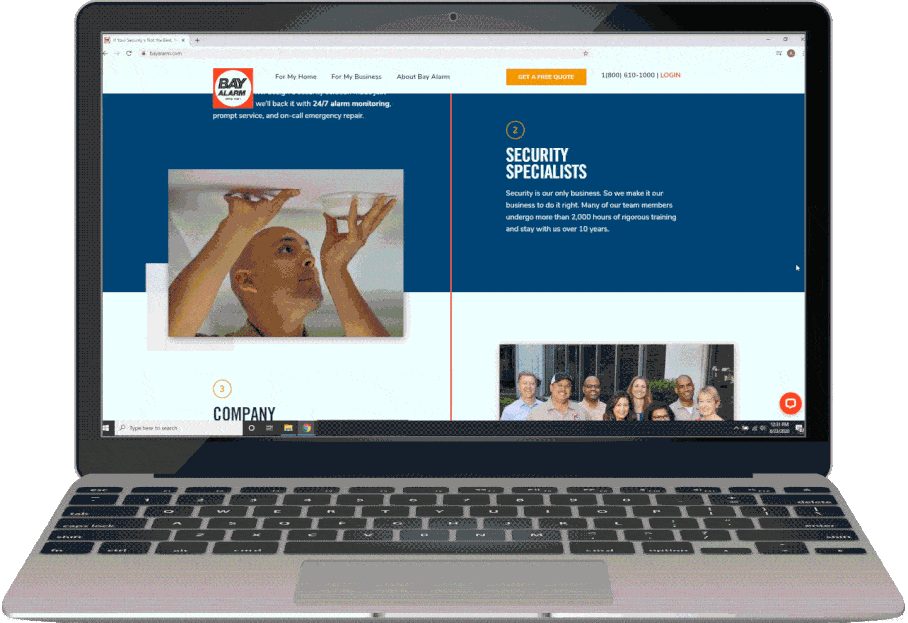 web-dev-v3 Bay Alarm Website Design Animated